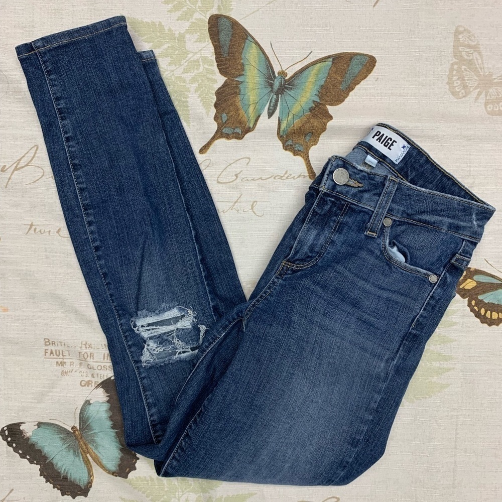 Paige mavis destructed verdugo crop denim‎ jeans